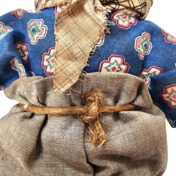 Antique Embroidered Handmade Handstitched Stuffed Handsewn Farmers Boy Doll - Picture 7 of 12